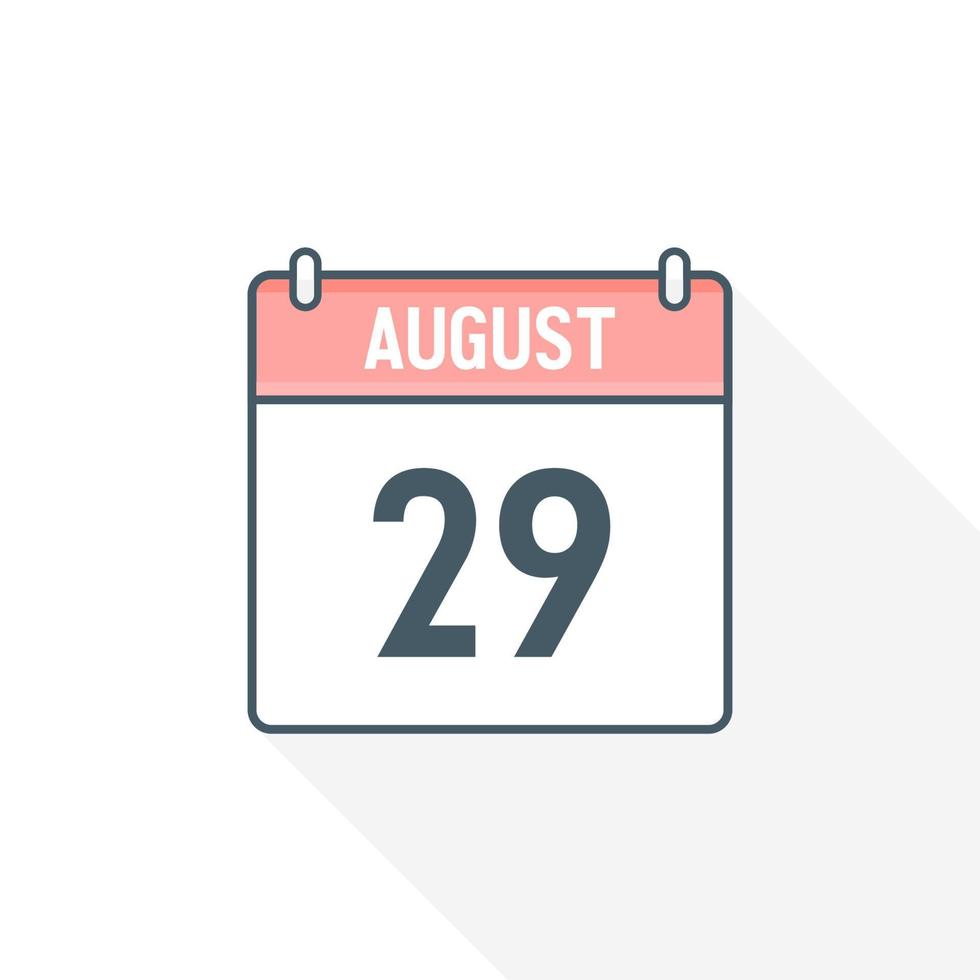 29: e augusti kalender ikon. augusti 29 kalender datum månad ikon vektor illustratör