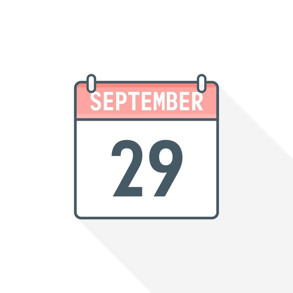 29: e september kalender ikon. september 29 kalender datum månad ikon vektor illustratör