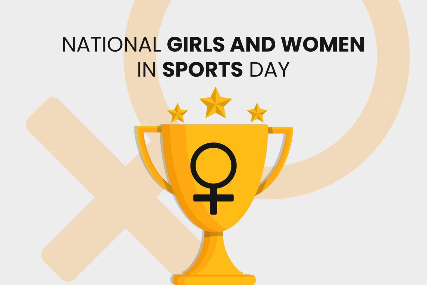 Nationaler Tag für Mädchen und Frauen im Sport. Urlaubskonzept mit Mädchenschild. vorlage für hintergrund, banner, karte, poster mit textbeschriftung. vektor