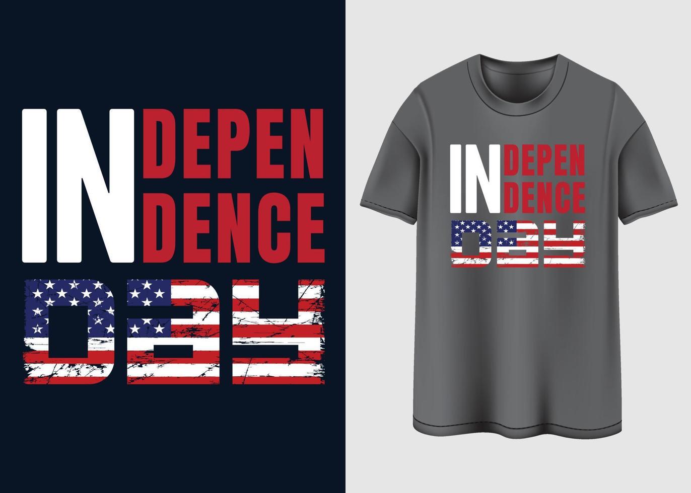 glad självständighetsdagen t-shirt design vektor