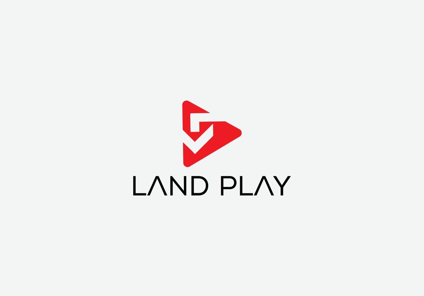 Land spielen abstrakt ll Brief modernes Emblem Play-Button-Logo-Design vektor