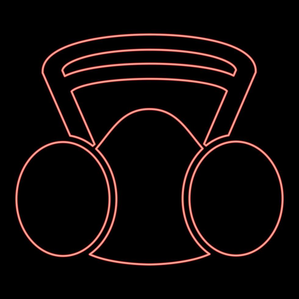 Neon-Atemschutzmaske austauschbarer Filter persönlicher Schutz Sicherheit Staub abwesend Ausrüstung rote Farbe Vektor Illustration Bild flacher Stil