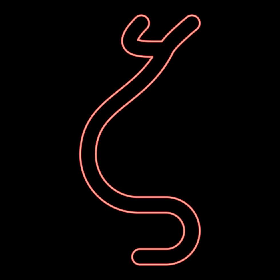 neon zeta grekisk symbol små brev små bokstäver font röd Färg vektor illustration bild platt stil