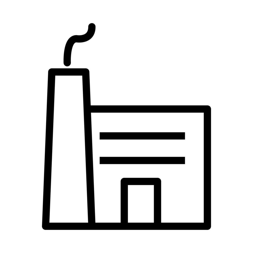 fabrik byggnad ikon linje isolerat på vit bakgrund. svart platt tunn ikon på modern översikt stil. linjär symbol och redigerbar stroke. enkel och pixel perfekt stroke vektor illustration