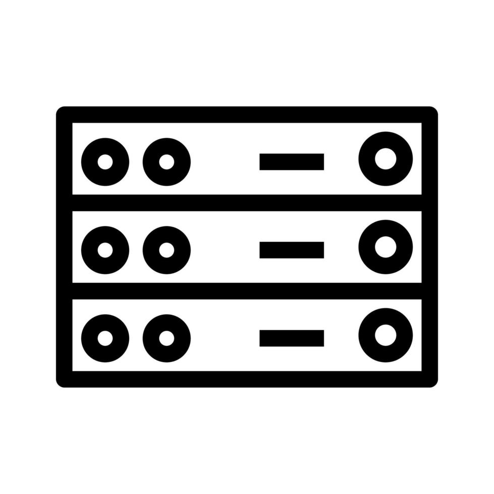 Datenserver-Symbolzeile isoliert auf weißem Hintergrund. schwarzes, flaches, dünnes Symbol im modernen Umrissstil. Lineares Symbol und bearbeitbarer Strich. einfache und pixelgenaue strichvektorillustration vektor