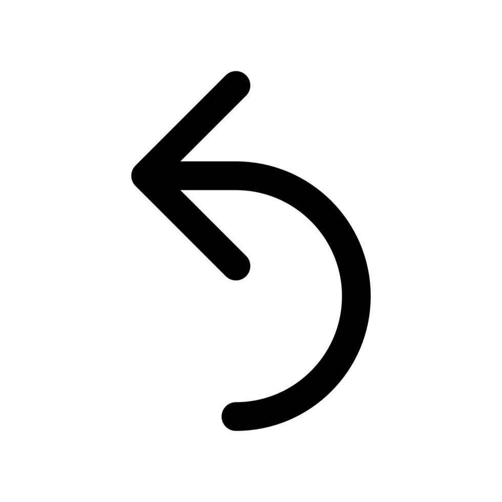 ångra verkan ikon linje isolerat på vit bakgrund. svart platt tunn ikon på modern översikt stil. linjär symbol och redigerbar stroke. enkel och pixel perfekt stroke vektor illustration