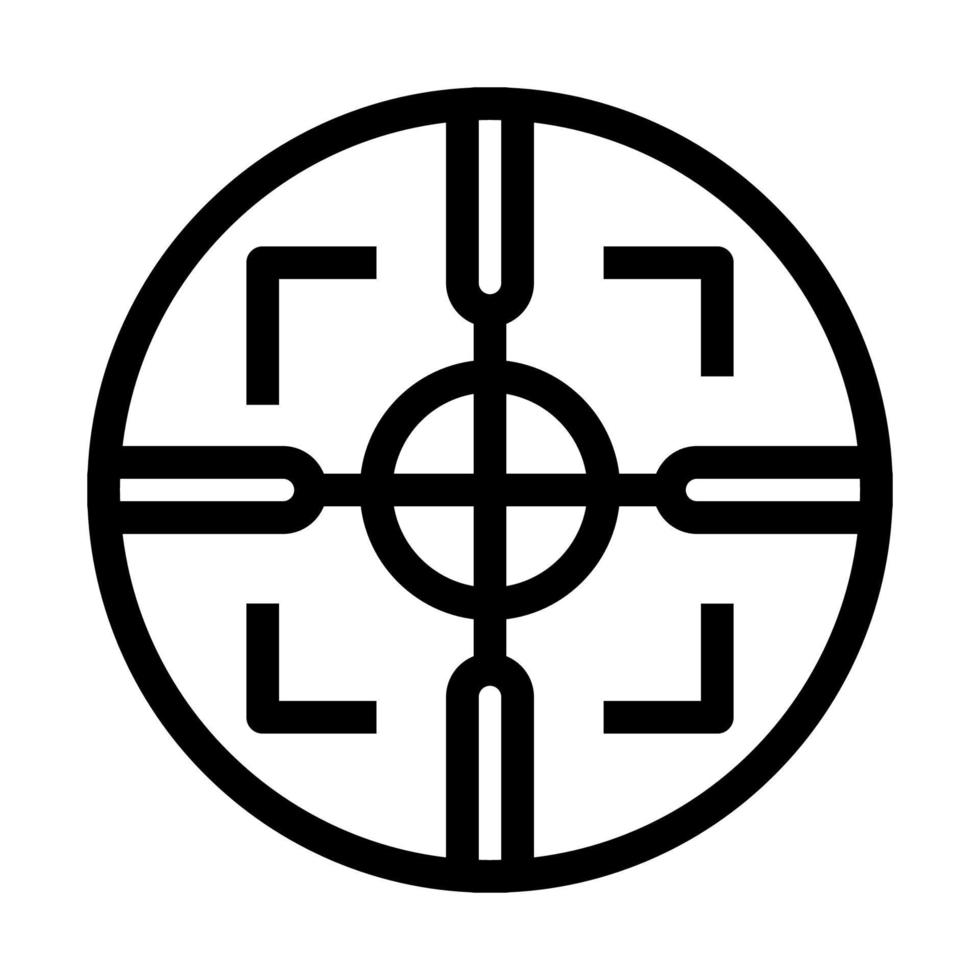 vapen syn ikon linje isolerat på vit bakgrund. svart platt tunn ikon på modern översikt stil. linjär symbol och redigerbar stroke. enkel och pixel perfekt stroke vektor illustration