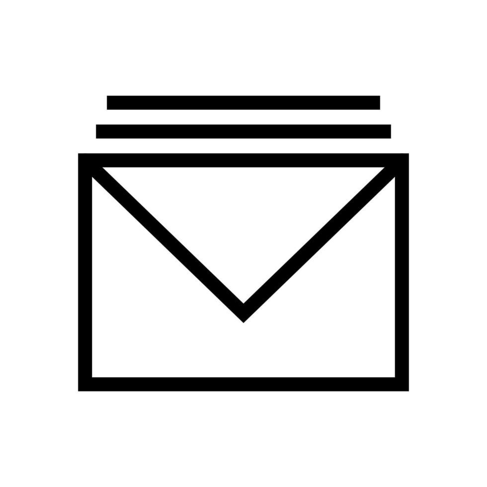 stapeln Sie die E-Mail-Symbolzeile, die auf weißem Hintergrund isoliert ist. schwarzes, flaches, dünnes Symbol im modernen Umrissstil. Lineares Symbol und bearbeitbarer Strich. einfache und pixelgenaue strichvektorillustration vektor