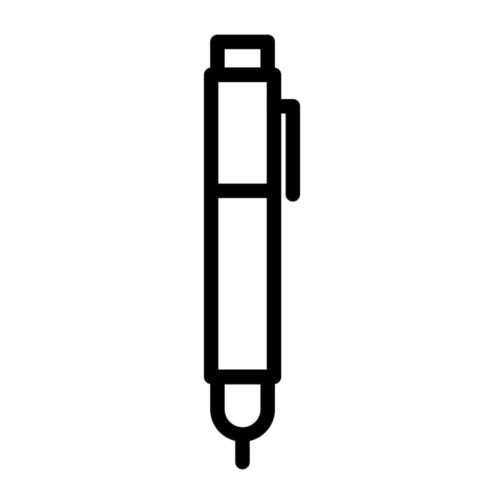 penna ikon linje isolerat på vit bakgrund. svart platt tunn ikon på modern översikt stil. linjär symbol och redigerbar stroke. enkel och pixel perfekt stroke vektor illustration