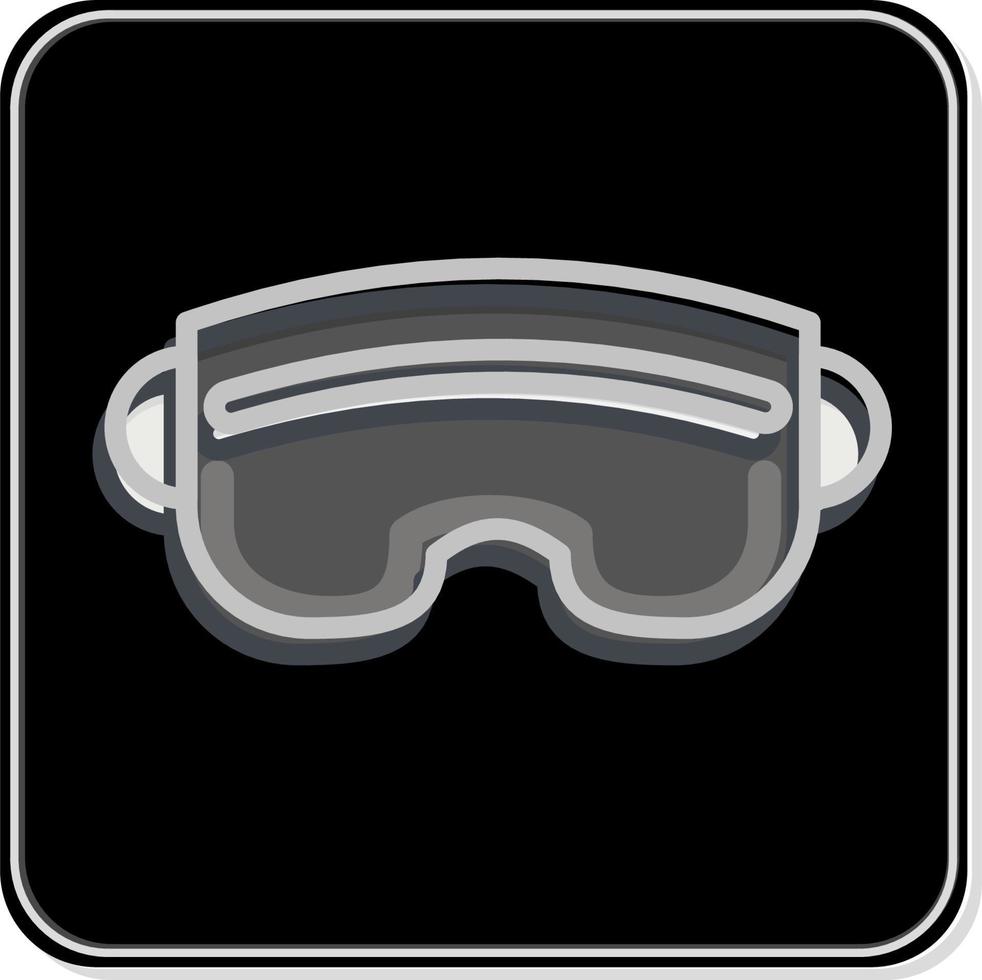 ikon åka skidor glasögon. relaterad till sporter Utrustning symbol. glansig stil. enkel design redigerbar. enkel illustration vektor