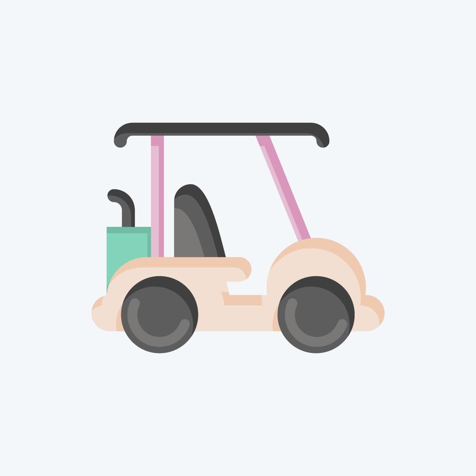 Symbol-Golfwagen. im Zusammenhang mit dem Symbol für Sportgeräte. flacher Stil. einfaches Design editierbar. einfache Abbildung vektor