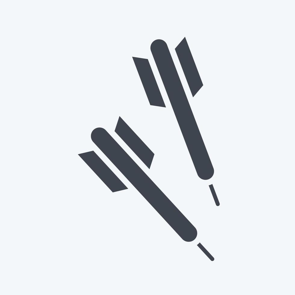 Icon-Darts. im Zusammenhang mit dem Symbol für Sportgeräte. Glyphen-Stil. einfaches Design editierbar. einfache Abbildung vektor