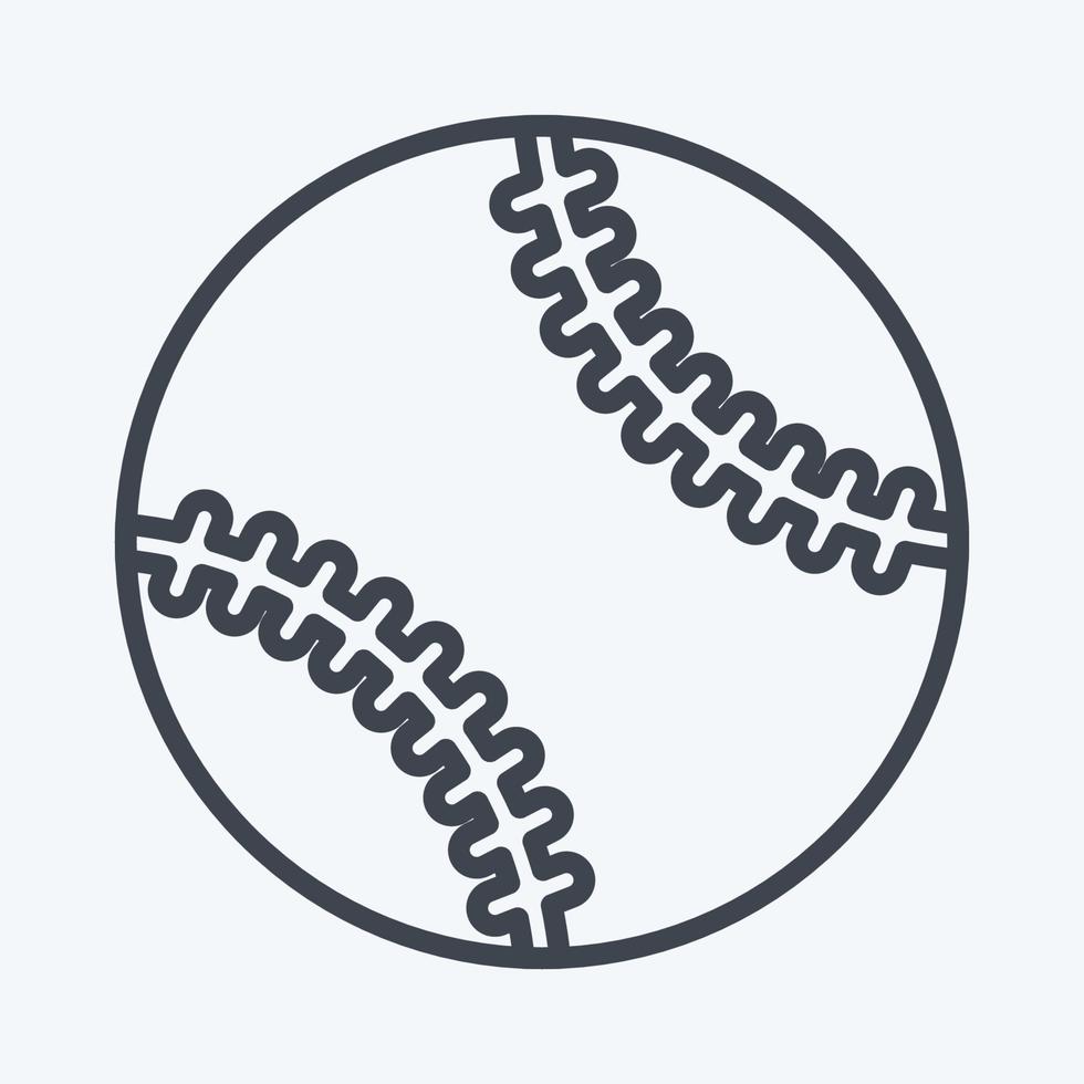 ikon baseboll boll. relaterad till sporter Utrustning symbol. linje stil. enkel design redigerbar. enkel illustration vektor