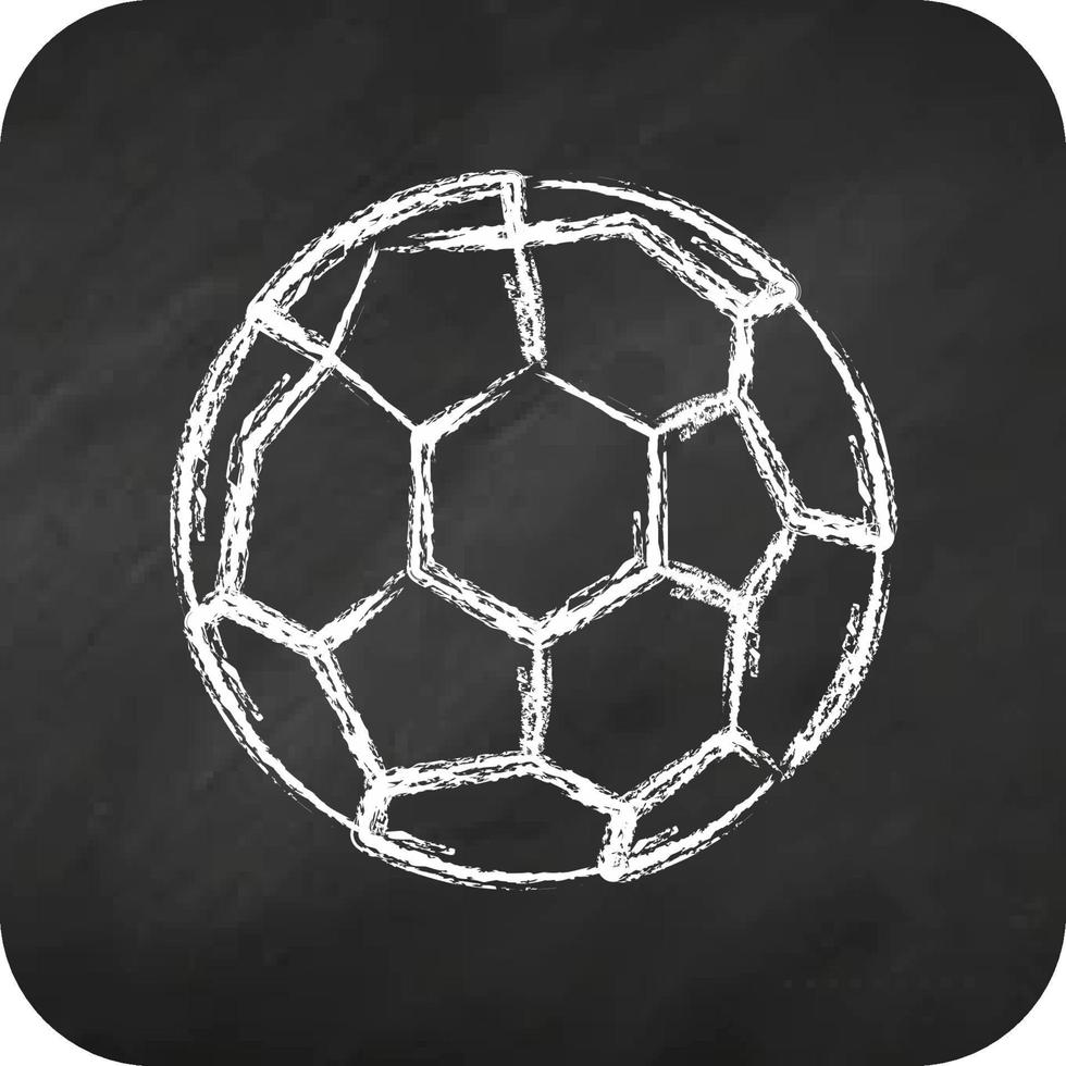 Symbol-Fußball. im Zusammenhang mit dem Symbol für Sportgeräte. Kreide-Stil. einfaches Design editierbar. einfache Abbildung vektor