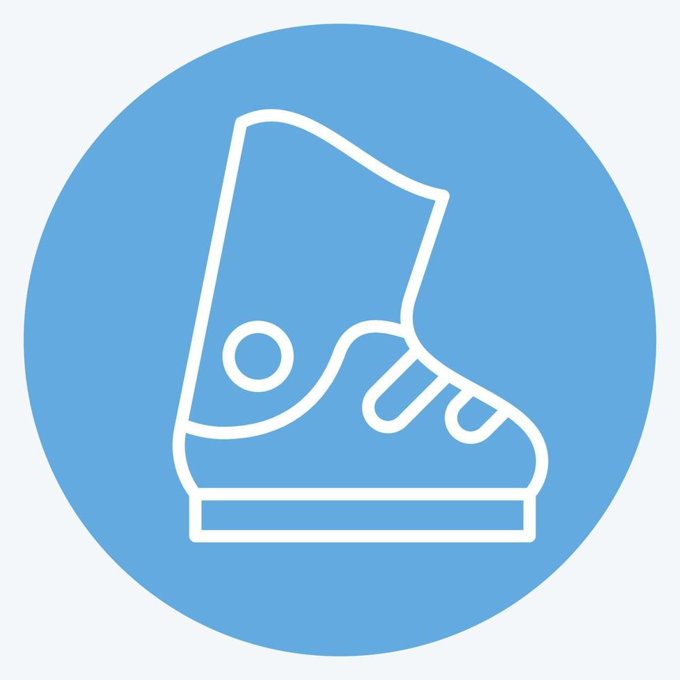 Icon Skischuhe. im Zusammenhang mit dem Symbol für Sportgeräte. blaue augen stil. einfaches Design editierbar. einfache Abbildung vektor