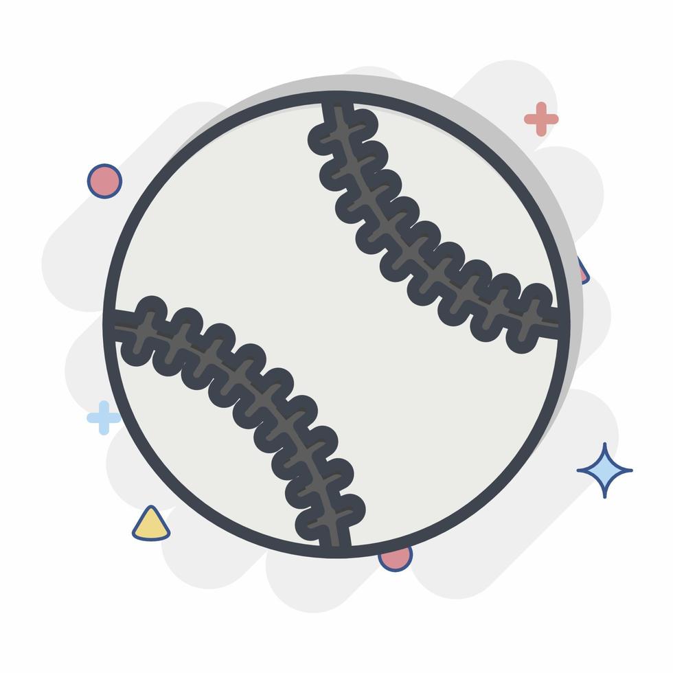 Icon-Baseballball. im Zusammenhang mit dem Symbol für Sportgeräte. Comic-Stil. einfaches Design editierbar. einfache Abbildung vektor