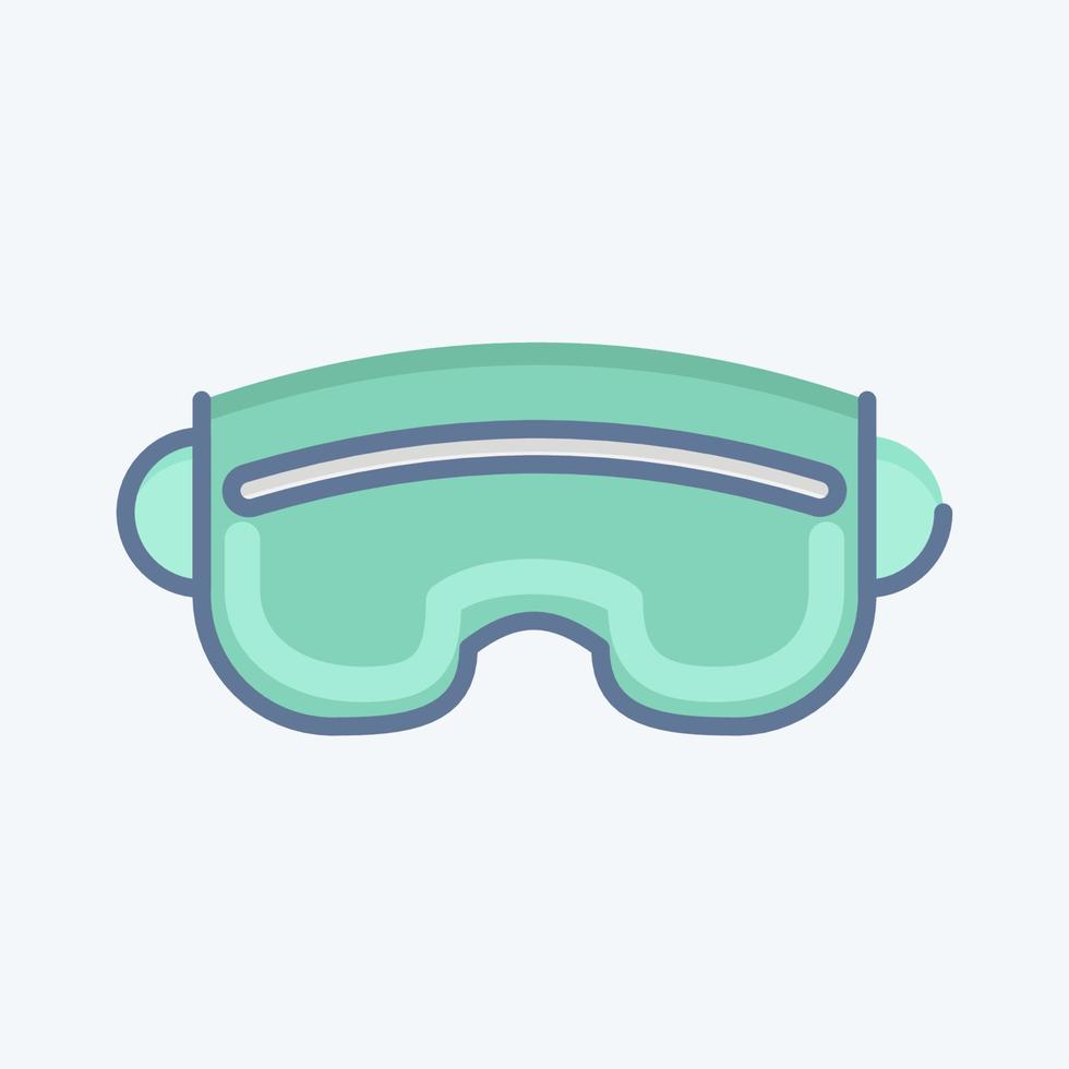 Icon Skibrille. im Zusammenhang mit dem Symbol für Sportgeräte. Doodle-Stil. einfaches Design editierbar. einfache Abbildung vektor