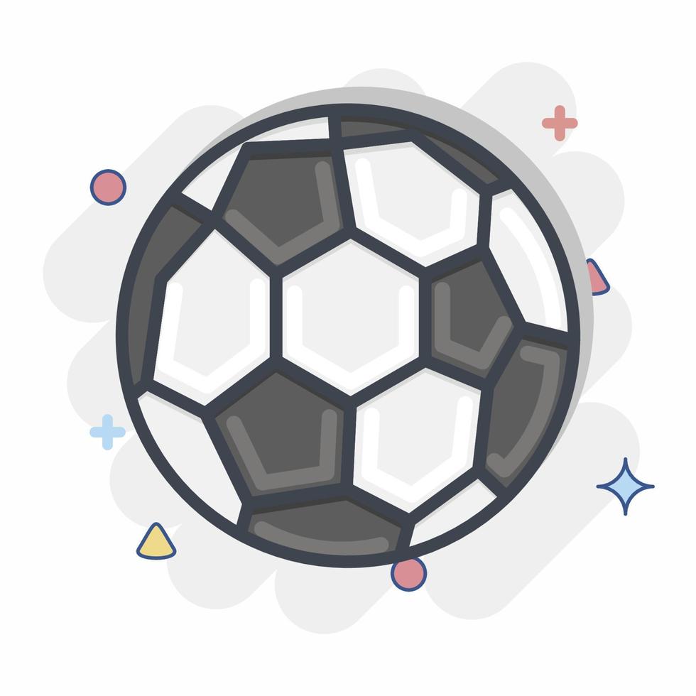 ikon fotboll boll. relaterad till sporter Utrustning symbol. komisk stil. enkel design redigerbar. enkel illustration vektor