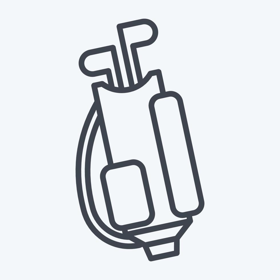 ikon golf väska. relaterad till sporter Utrustning symbol. linje stil. enkel design redigerbar. enkel illustration vektor