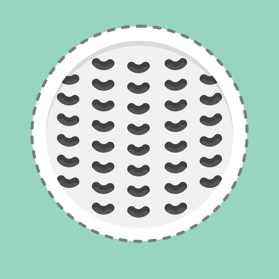 klistermärke linje skära golf boll. relaterad till sporter Utrustning symbol. enkel design redigerbar. enkel illustration vektor