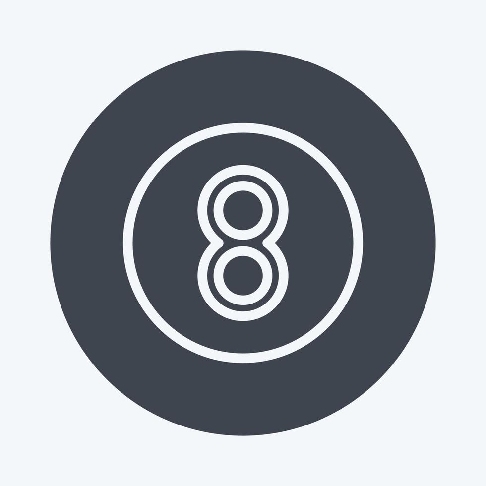 ikon åtta boll. relaterad till sporter Utrustning symbol. glyf stil. enkel design redigerbar. enkel illustration vektor