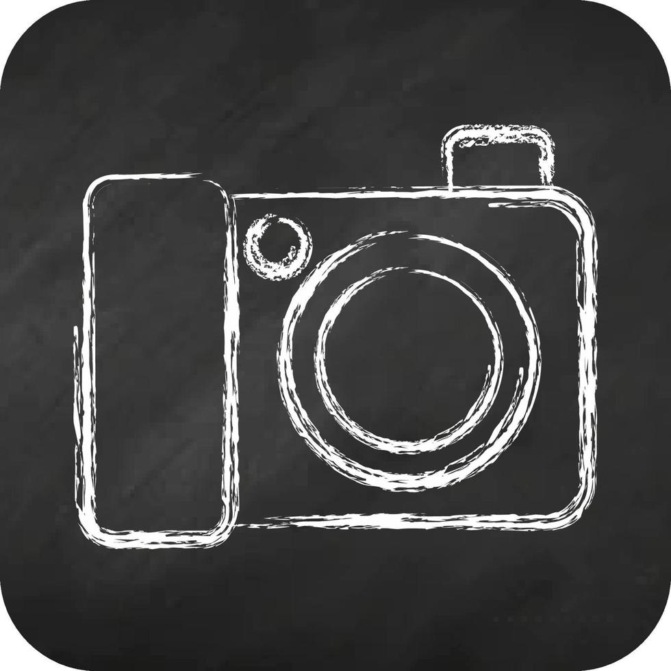 Symbol Digitalkamera. im Zusammenhang mit Fotografie-Symbol. Kreide-Stil. einfaches Design editierbar. einfache Abbildung vektor