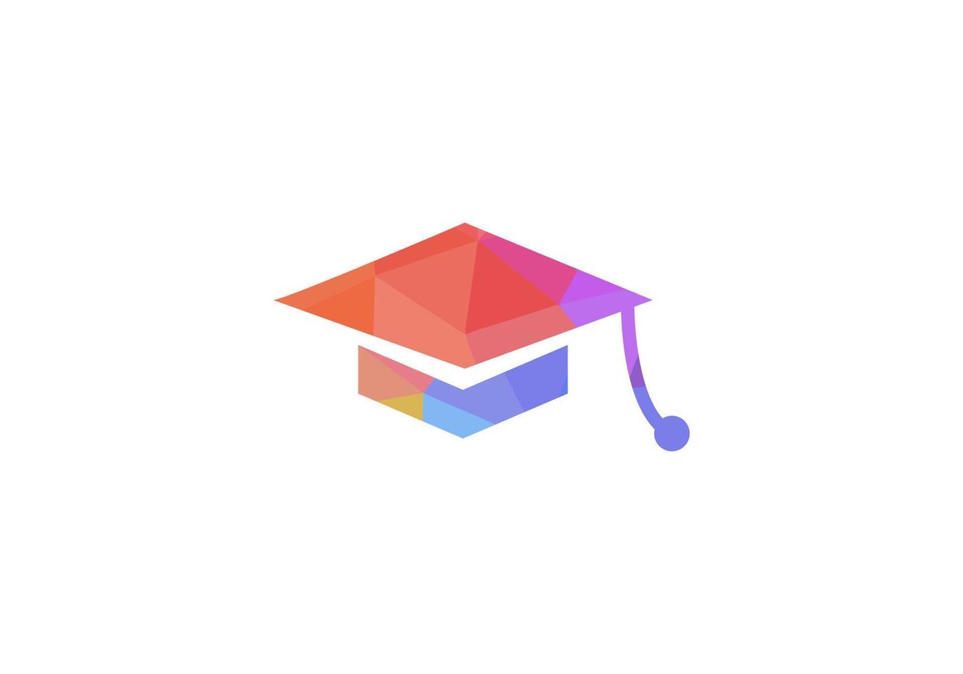 Flache Ikone der Graduierungshut-Mütze. Graduierungsuniversitätsquadratkappenikone lokalisiert auf weißem Hintergrund vektor