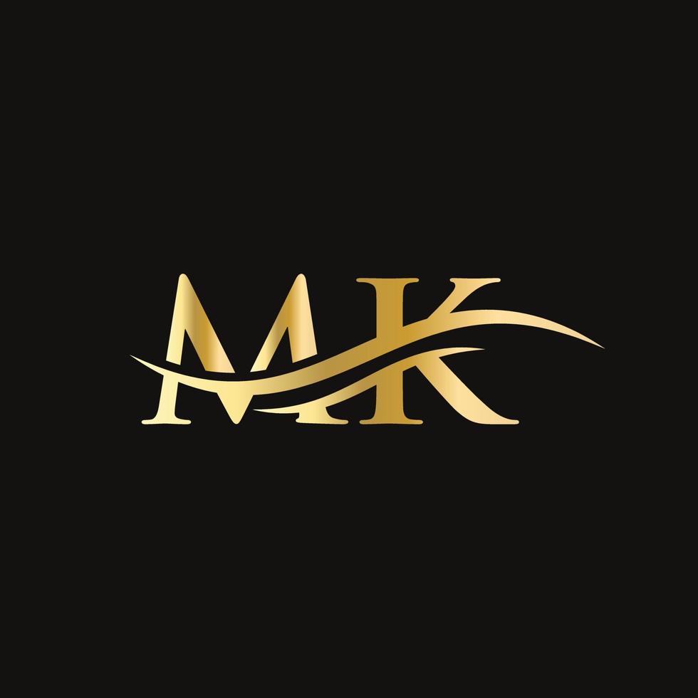 MK-Brief-Logo. anfängliche mk-Buchstaben-Business-Logo-Design-Vektorvorlage vektor