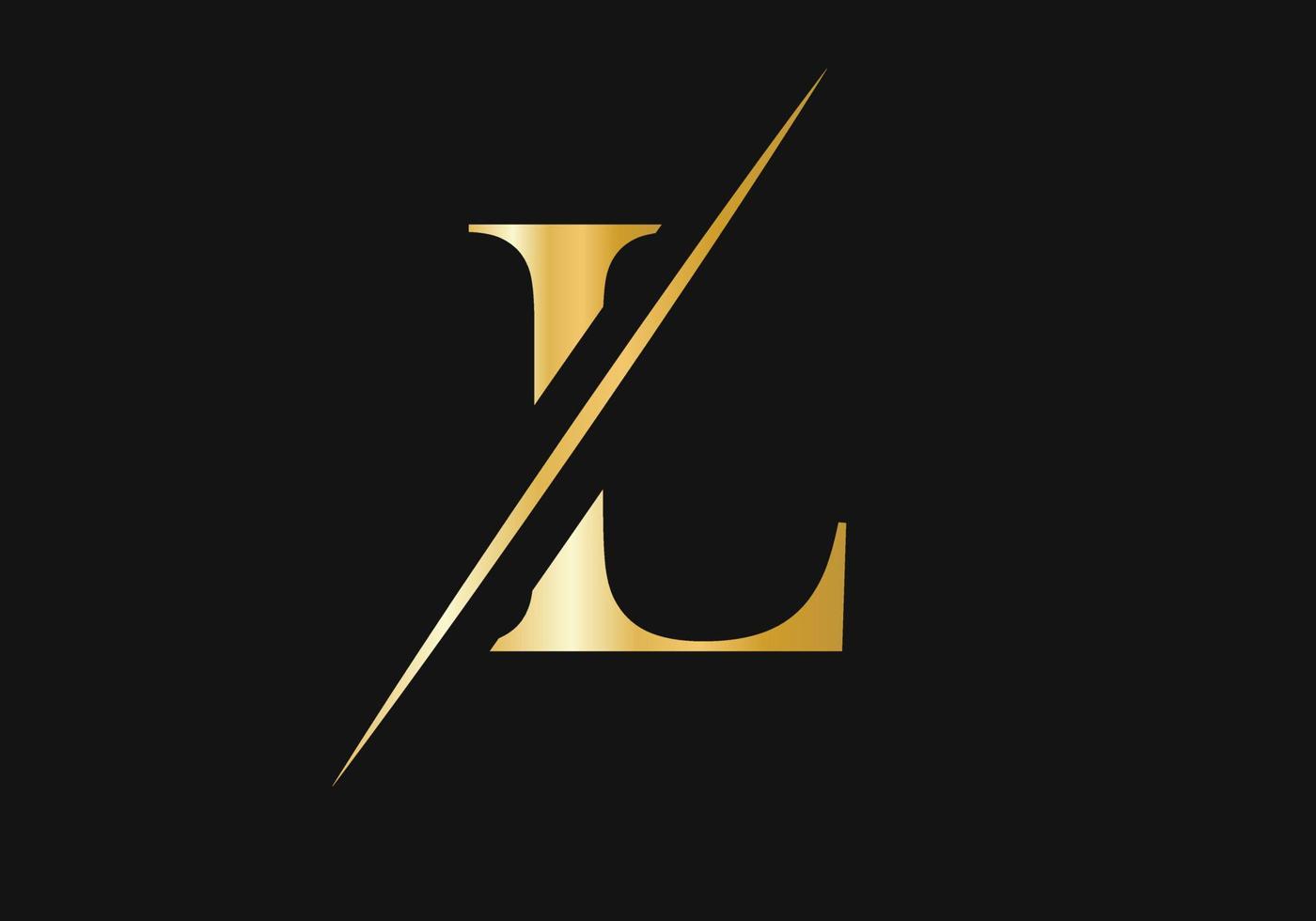 luxusbuchstabe l logo design für mode und luxussymbol vektor