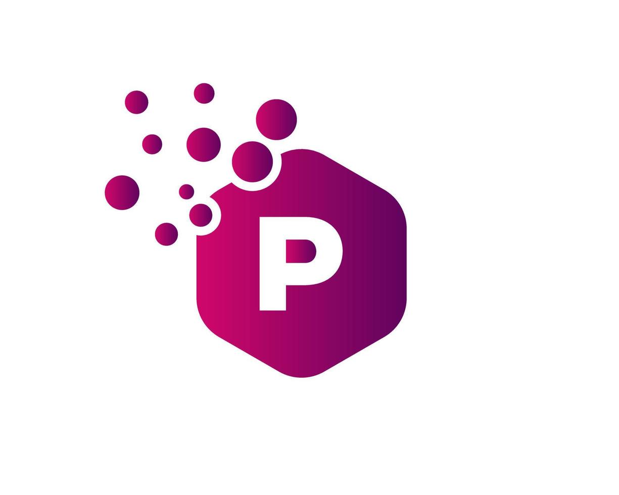 brev p logotyp för teknologi symbol vektor