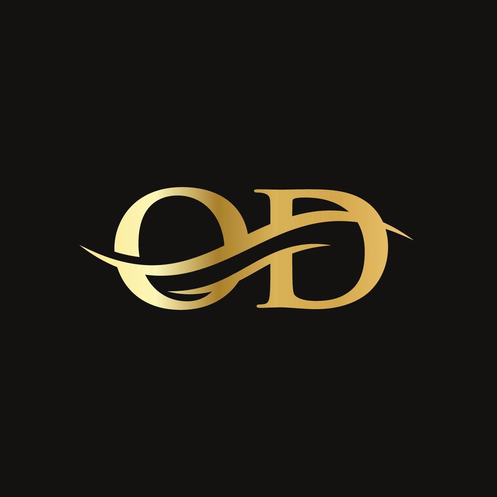 od-Logo-Design. Logo-Design mit anfänglichem OD-Buchstaben vektor