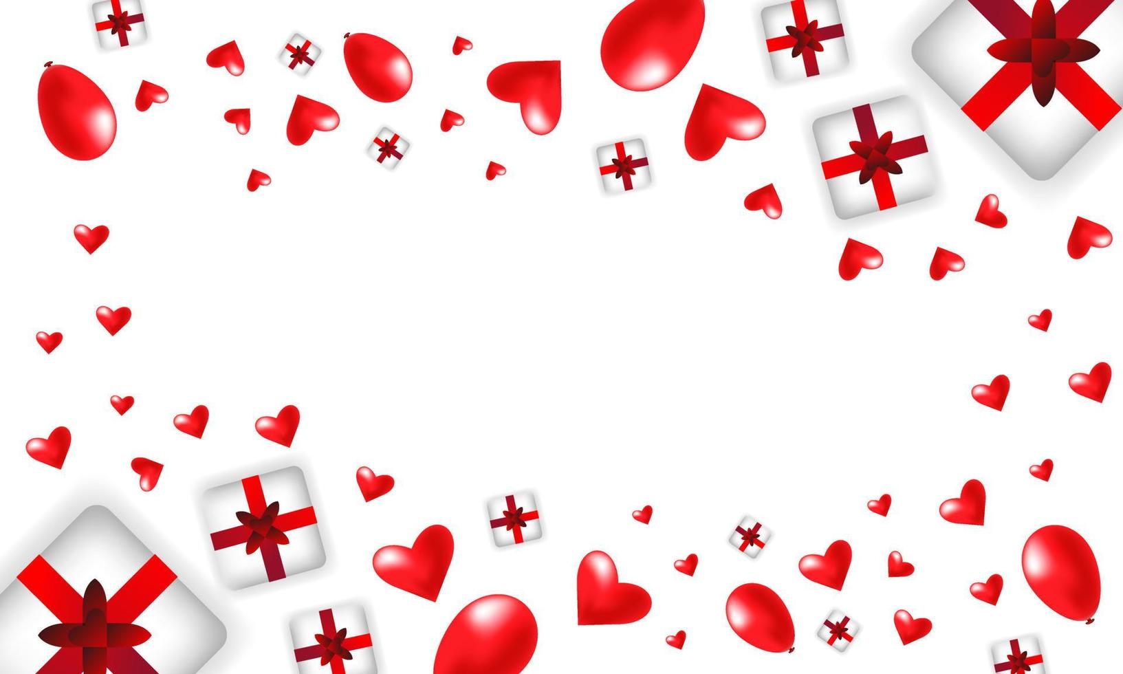 valentine bakgrund med eleganta hjärta och gåvor vektor