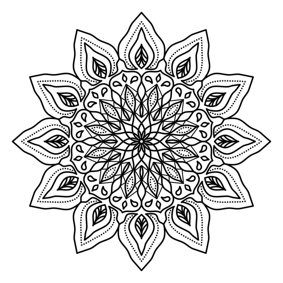 Mandala Blumenmuster islamischer Vektor umfärbbares Kunstdesign