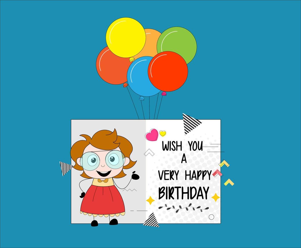 vektor illustration av en födelsedag hälsning kort för din vän eller partner