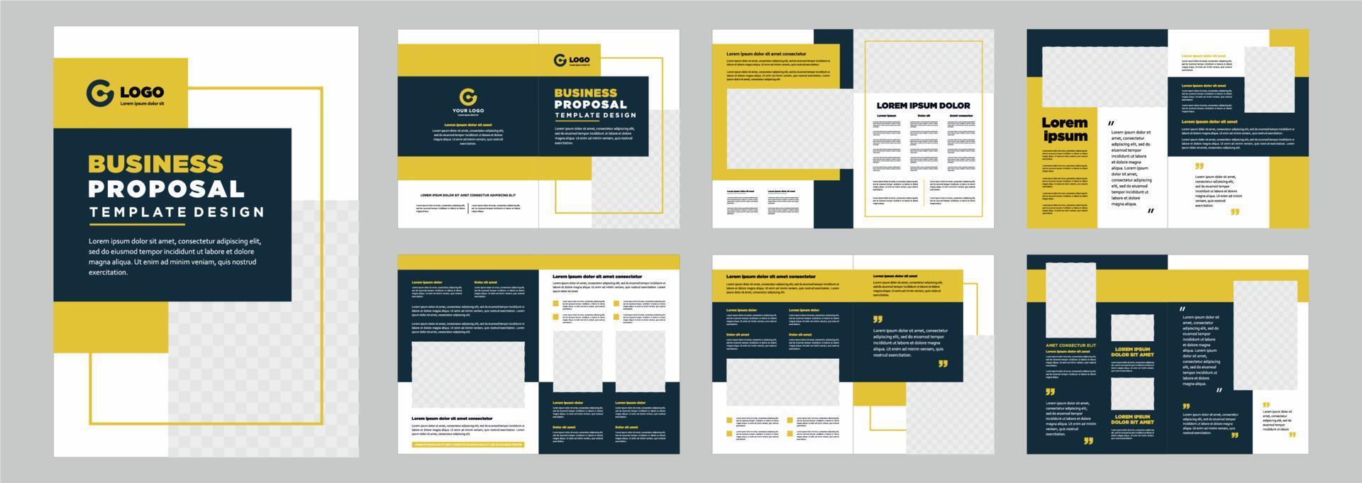 Firmenprofil-Vorschlag oder Broschüren-Vorlagen-Layout-Design Form minimalistischer Geschäftsvorschlag oder Broschüren-Vorlagen-Design vektor