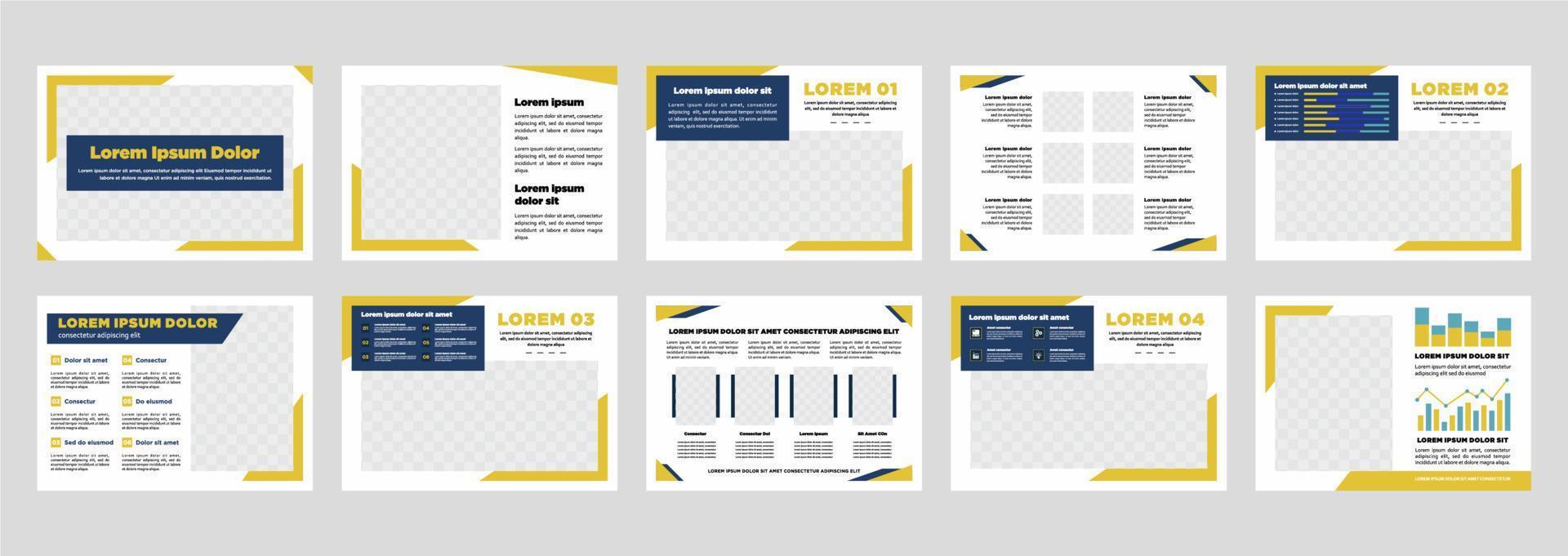 Vorlagen für Geschäftspräsentationen festgelegt. Verwendung für moderne Präsentation Hintergrundbroschüre Design Website Slider Zielseite Jahresbericht Firmenprofil vektor