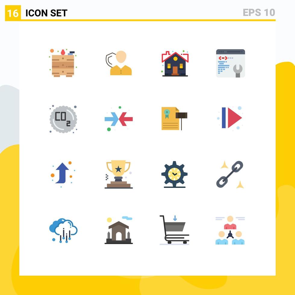 redigerbar vektor linje packa av 16 enkel platt färger av miljö utveckling skydd fast egendom hus redigerbar packa av kreativ vektor design element
