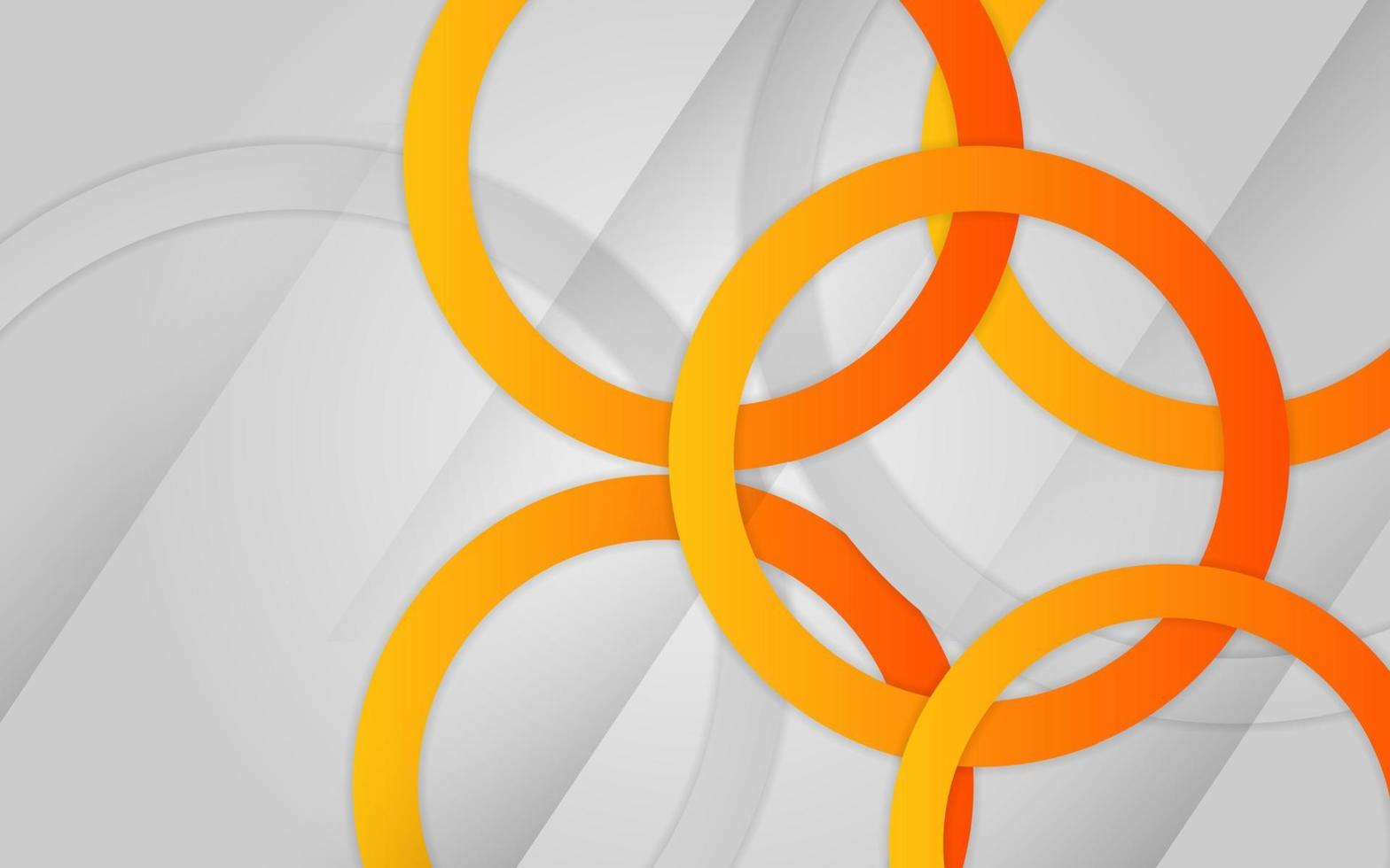 geometrischer Hintergrund mit abstrakten orange und grauen Kreisen. vektor