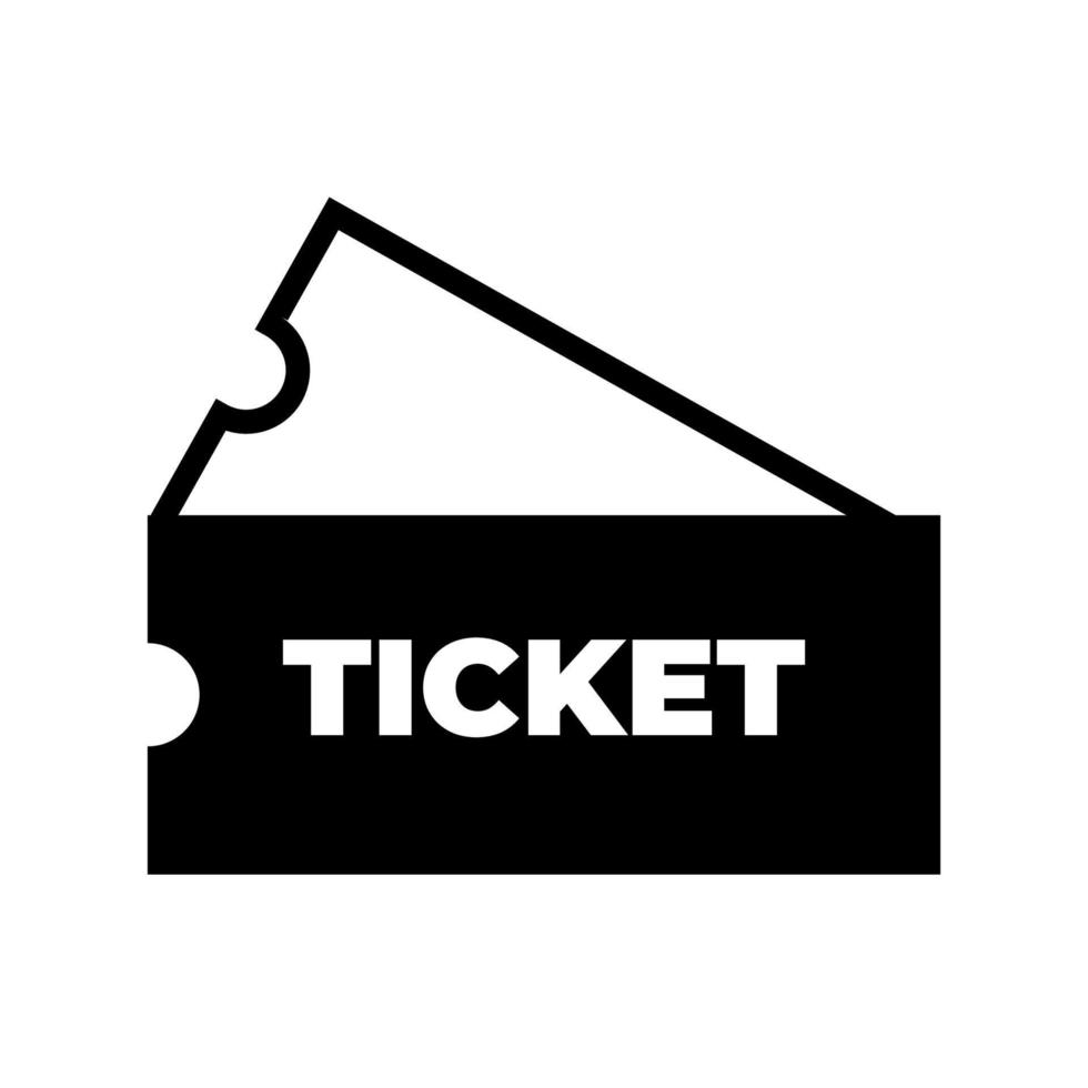 Ticket-Symbol schlichtes Design mit weißem Hintergrund vektor