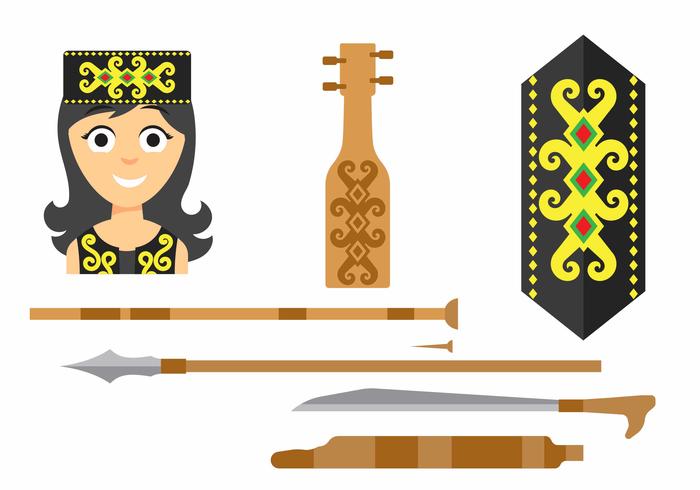 Frauen Dayak Vektor-Icons vektor