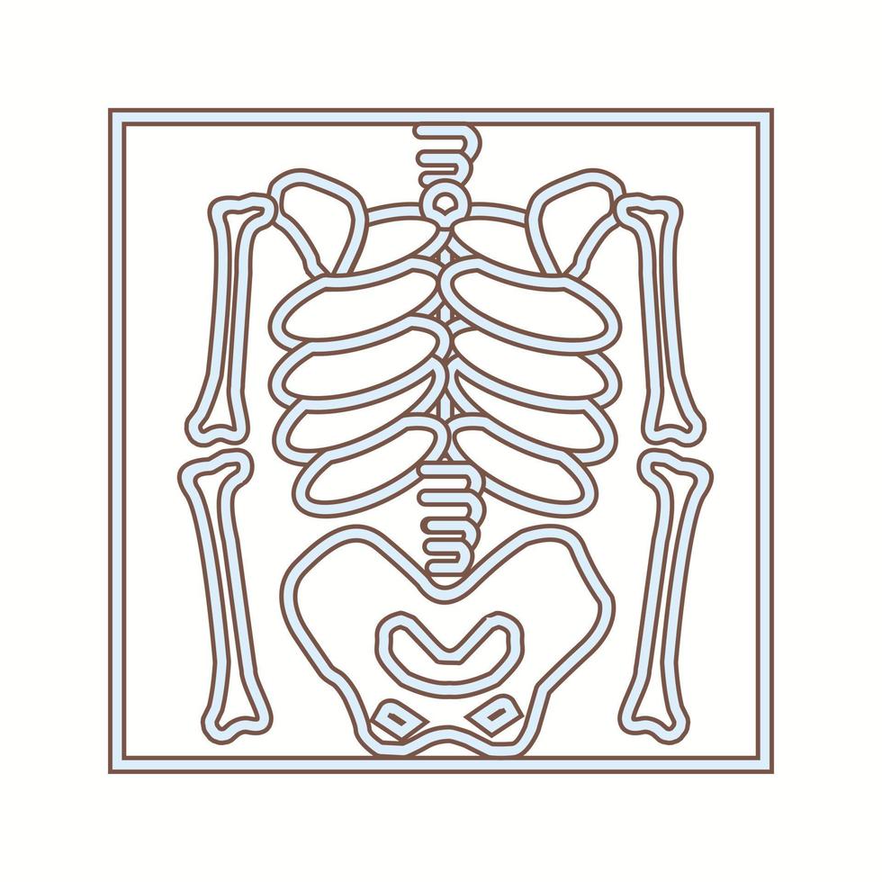 schönes Skelett Vektor Liniensymbol