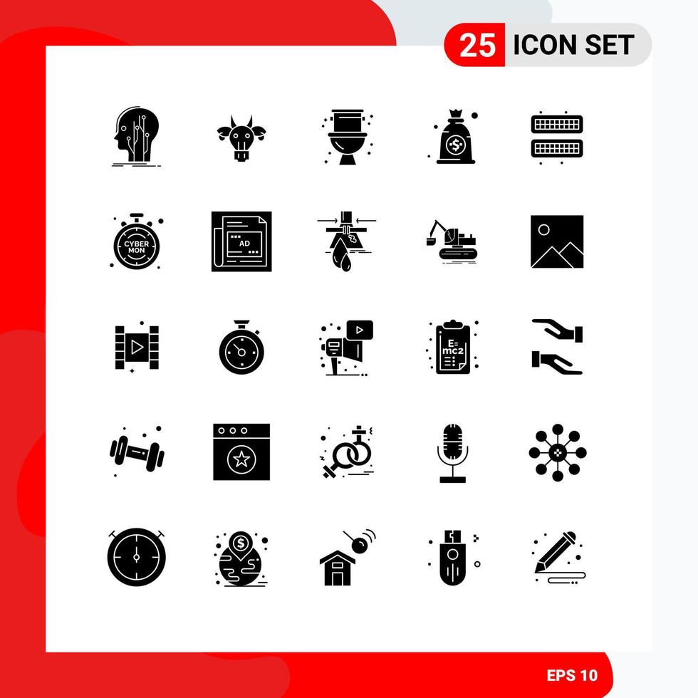 25 kreativ ikoner modern tecken och symboler av kall dollar indisk väska VVS redigerbar vektor design element
