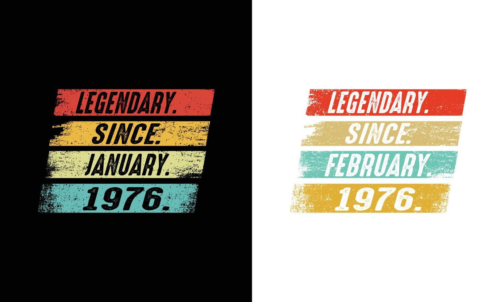 legendary eftersom januari till februari design buntar, födelsedag gåva design. vektor