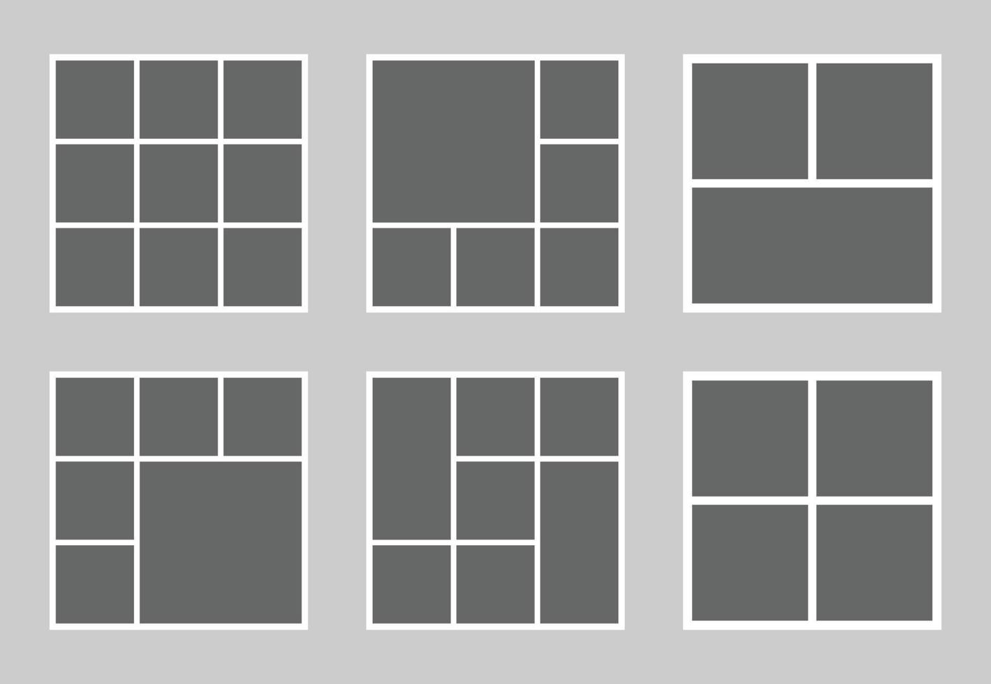 enkel Foto collage mall vektor uppsättning
