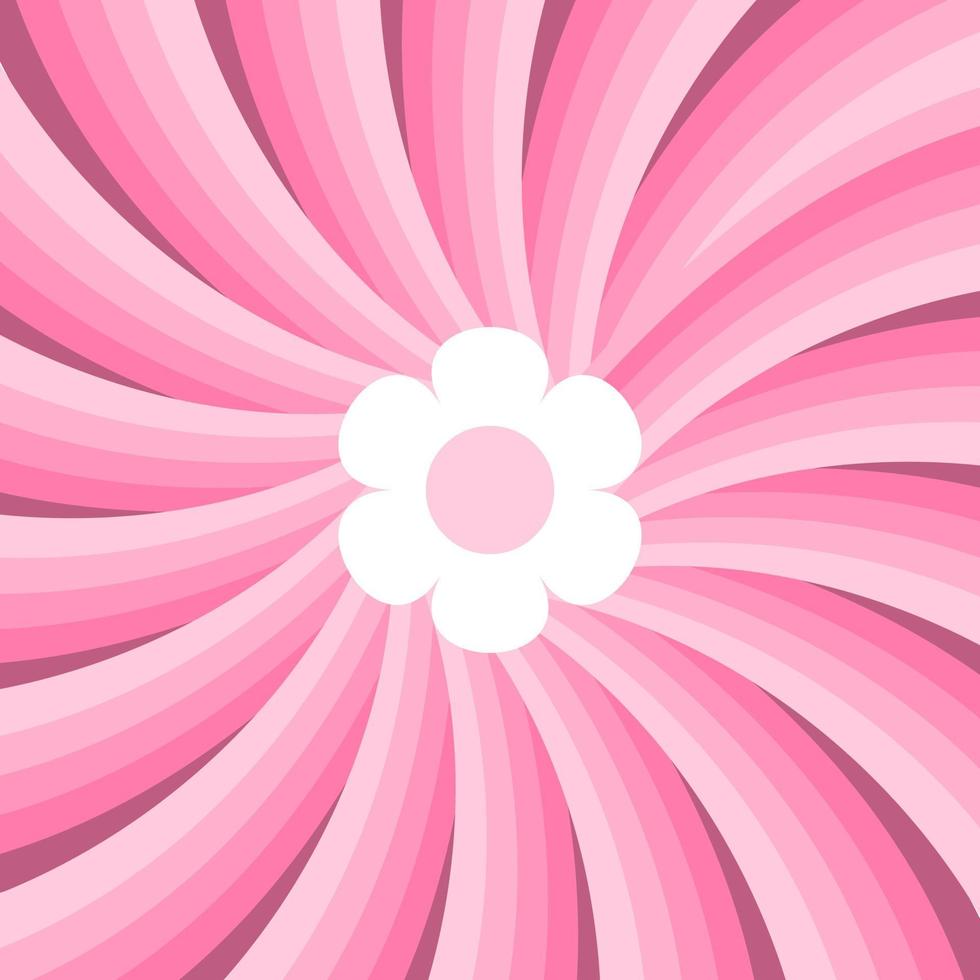 vektor illustration rosa blomma med dra av rosa Färg sömlös hjul bakgrund