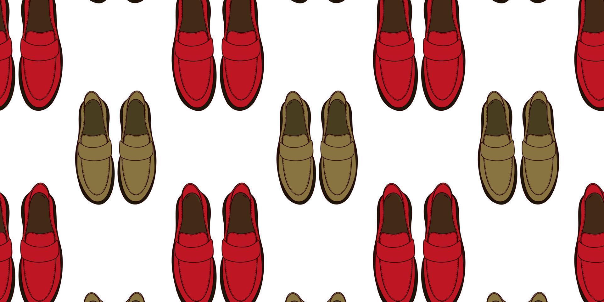 sömlös mönster med kvinnors eller herr- skor. topp se. platt vektor illustration