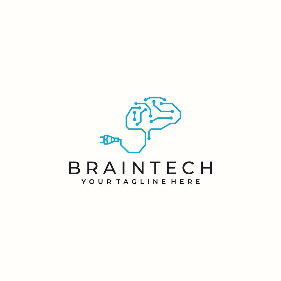Natur-Gehirn-Logo-Design-Vektor vektor