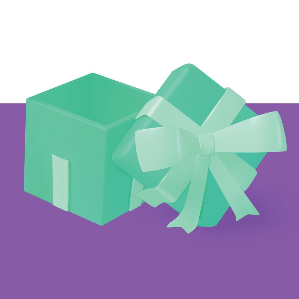 mynta grön gåva låda med topp Nästa till de låda vektor