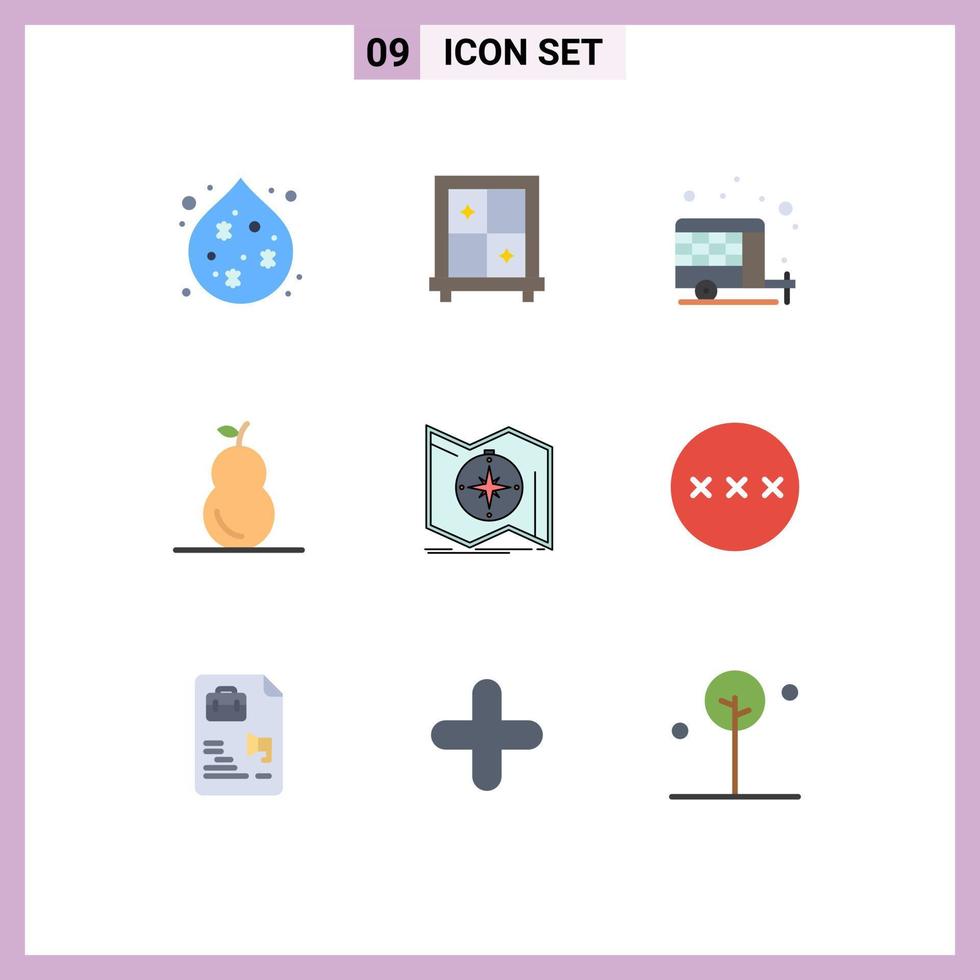 modern uppsättning av 9 platt färger och symboler sådan som Lösenord navigera vår Karta riktning redigerbar vektor design element