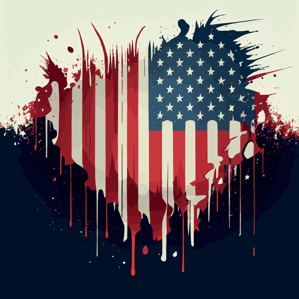 realistisk abstrakt flagga av Amerika, Land oberoende dag, nationell traditioner - vektor